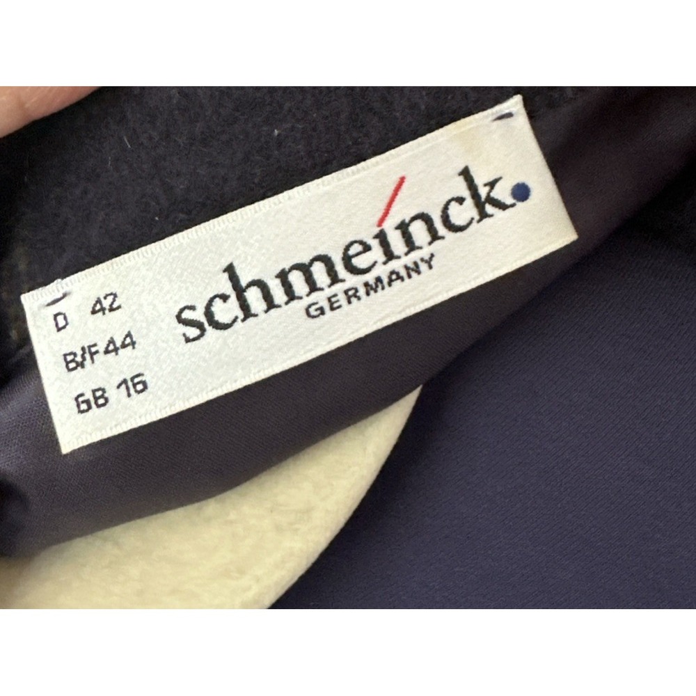 Schmeinck Jacket Womens 12 Purple Pink Plaid Wool Blend Coat Button Lightweight - Picture 8 of 11